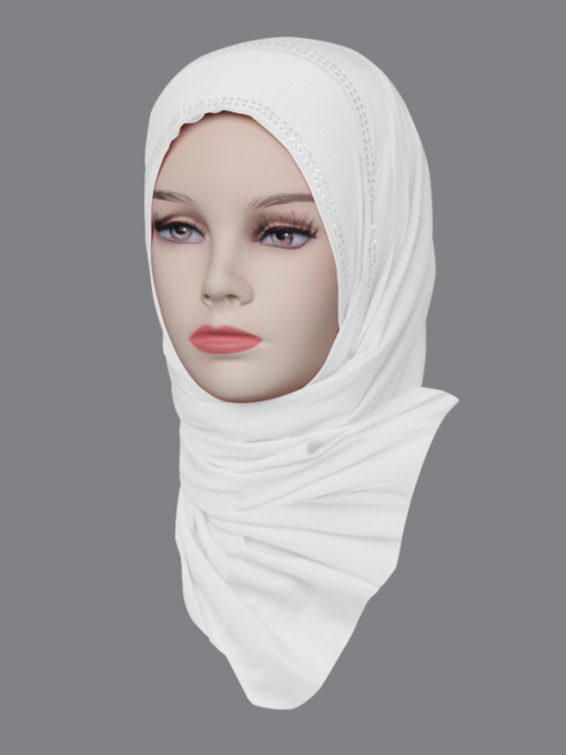 Double Face Hijab (Scarf) With Rhinestone - Image 2