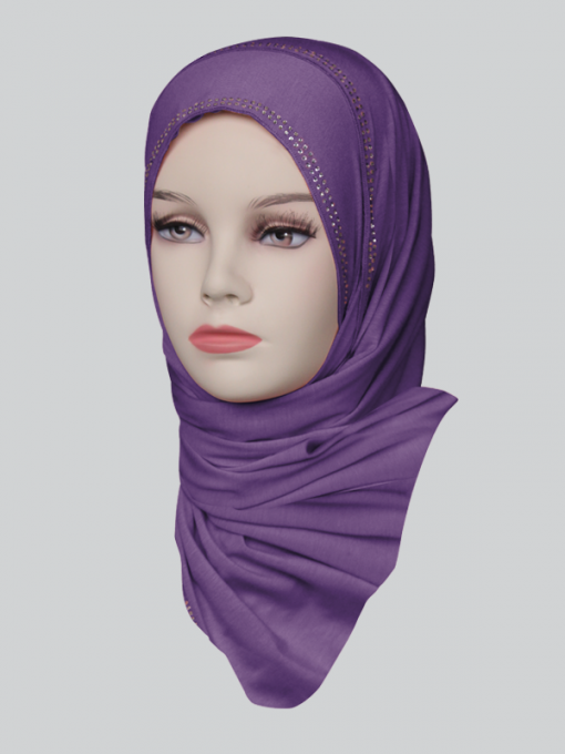 Double Face Hijab (Scarf) With Rhinestone - Image 4