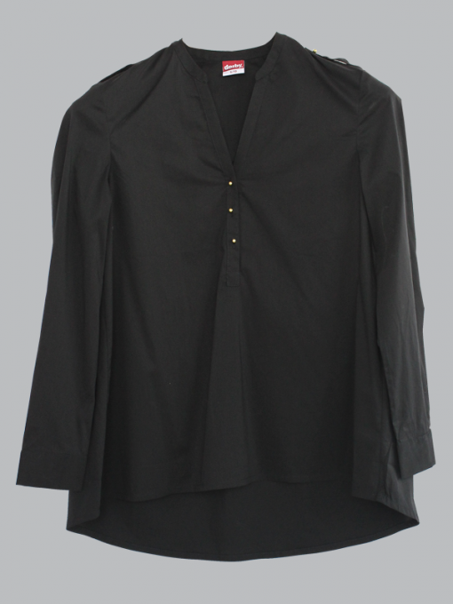 Long Sleeves Shirt V-neck with Buttons - Cotton/Polyester/Spandex