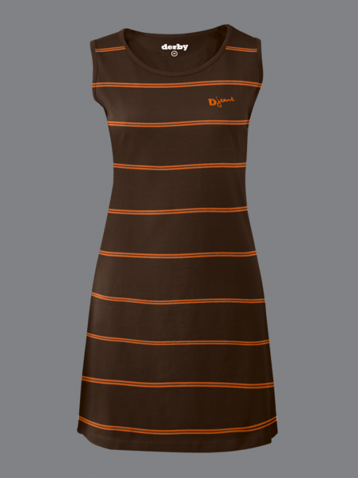 Sleeveless Striped Short (Shift) Dress - Cotton Jersey - Image 4