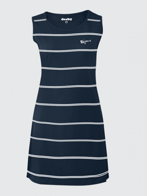 Sleeveless Striped Short (Shift) Dress - Cotton Jersey