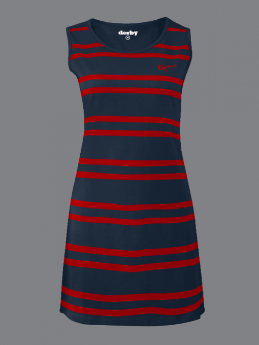 Sleeveless Striped Short Dress