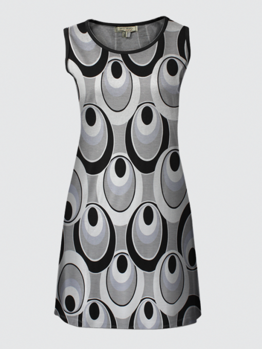 Sleeveless Printed Short Dress - Cotton Jersey - Image 2