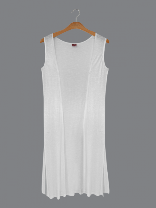 Open Front Sleeveless Cardigan - Rayon