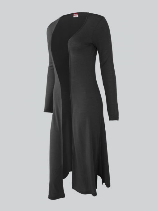 Long Open Cardigan with Side Slits - Rayon - Image 3