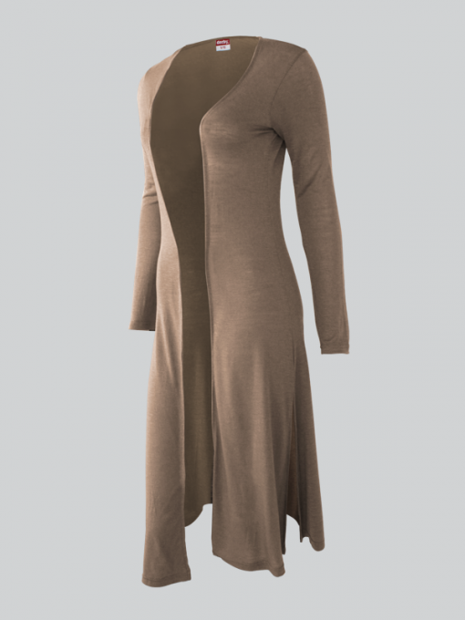 Long Open Cardigan with Side Slits - Rayon - Image 2