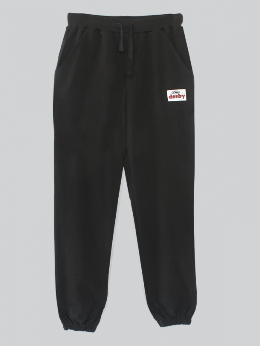 Training/Sweatpants with Small Patch Logo- Elastic Waistband and Leg Bottom - Drawstring and Side Pockets - Cotton