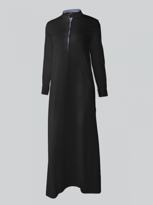 Long Sleeve Long Dress - Cotton Jersey - Image 2