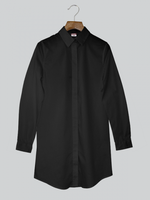 Long Sleeves Shirt – Buttoned Placket and Pointed Collar – Cotton/Polyester with Spandex
