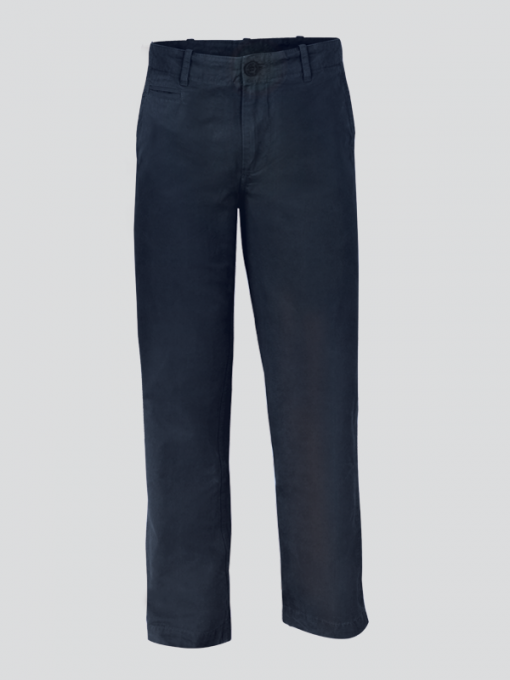 Fine Twill Chino Straight Leg Pants with Side Pockets - Cotton Twill - Image 3