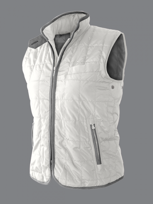 Padded Quilted Nylon Polyester Vest With Trimmed Zipper And 3 Front Pockets - Image 5