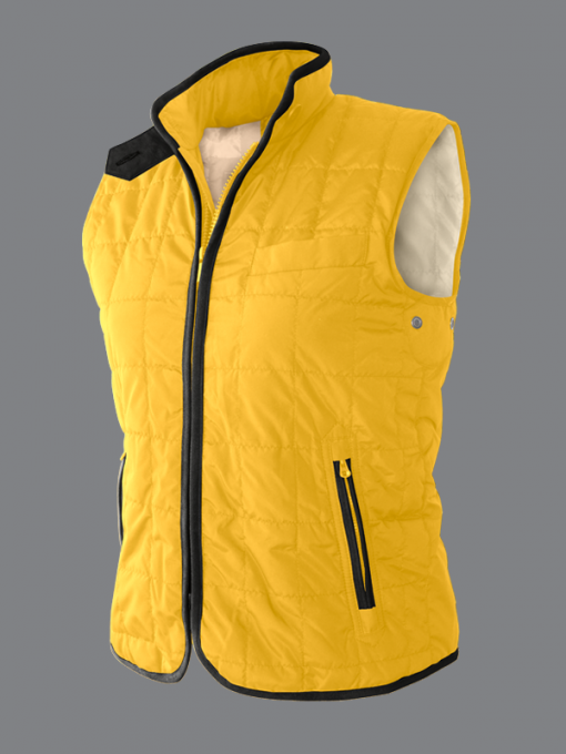 Padded Quilted Nylon Polyester Vest With Trimmed Zipper And 3 Front Pockets - Image 4