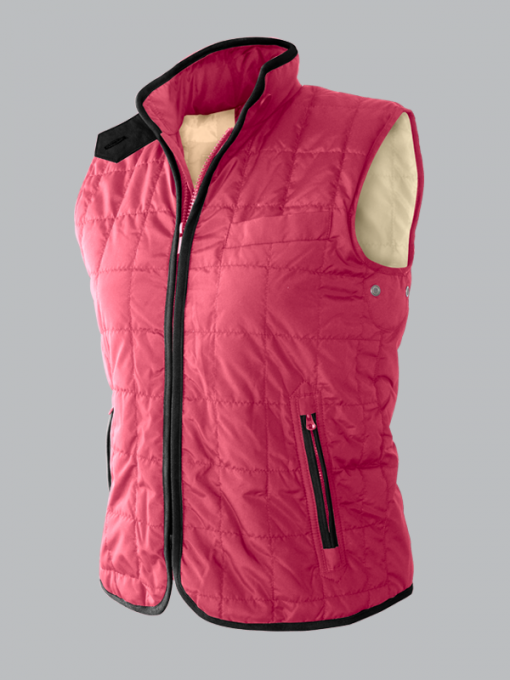 Padded Quilted Nylon Polyester Vest With Trimmed Zipper And 3 Front Pockets - Image 6