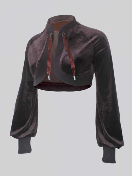 Short Cardigan – Polyester Velvet - Image 4