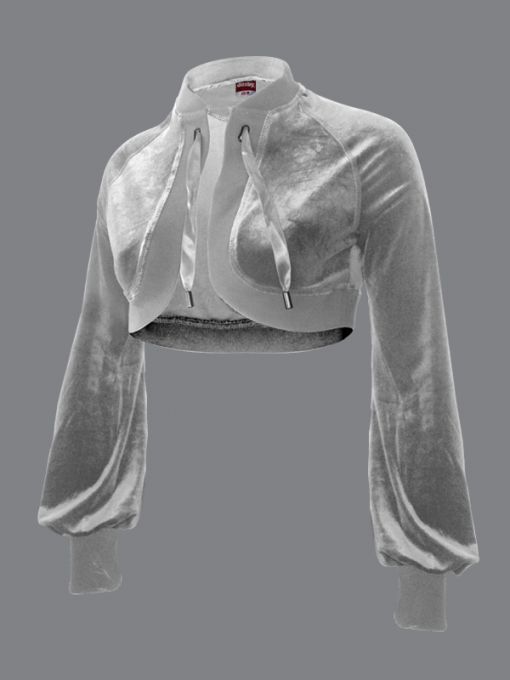 Short Cardigan – Polyester Velvet - Image 2