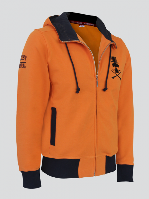 Hooded Cardigan With Embroidery - Stretch Fleece - Image 3