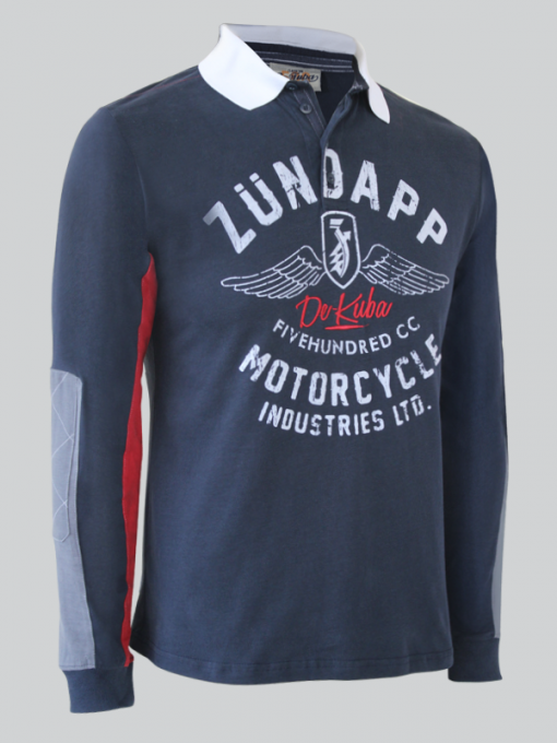 Long Sleeves Polo Shirt with Print - Cotton - Image 2