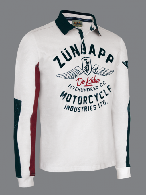 Long Sleeves Polo Shirt with Print - Cotton