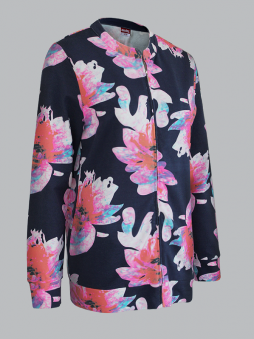 Printed Zippered Cardigan/Training – Light Terry Cotton - Image 2