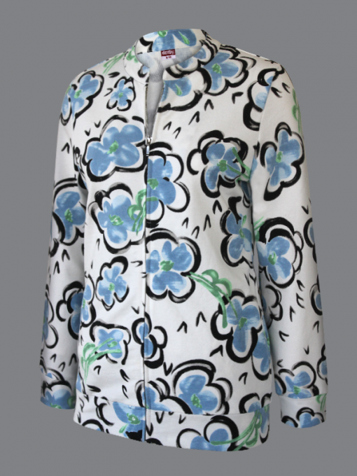 Printed Zippered Cardigan/Training – Light Terry Cotton - Image 5