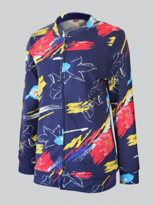 Printed Zippered Cardigan/Training – Light Terry Cotton - Image 3