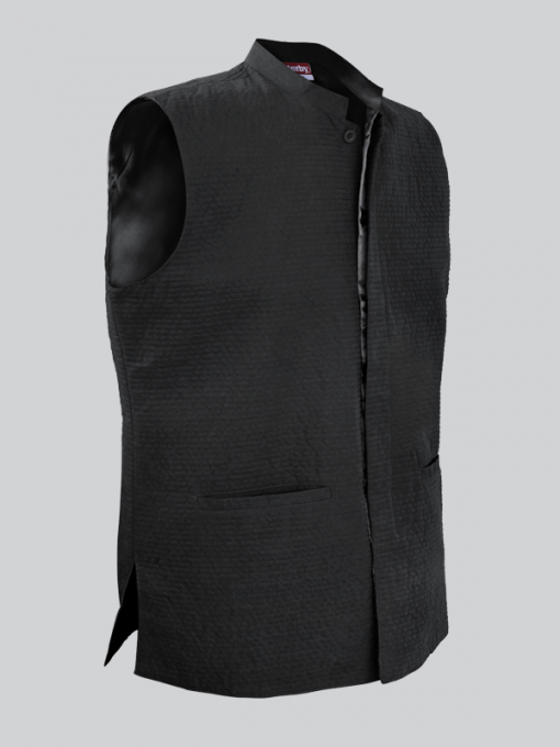Vest with Hidden Buttons Two Front Pockets