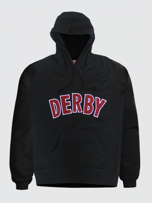 Hooded Sweatshirt With Derby Patch Print And Drawstring Plus Front Pockets - Cotton Polyester - Image 2