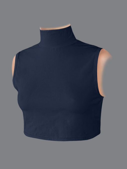 Short Carapace High Collar Vest -  Cotton Spandex Jersey