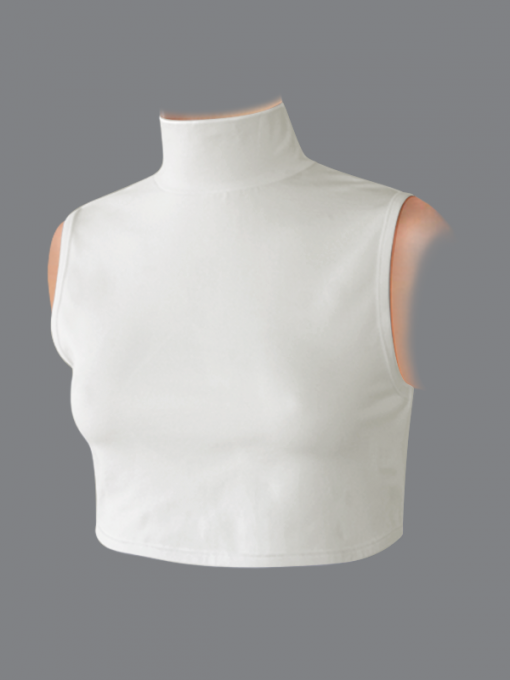 Short Carapace High Collar Vest -  Cotton Spandex Jersey - Image 4