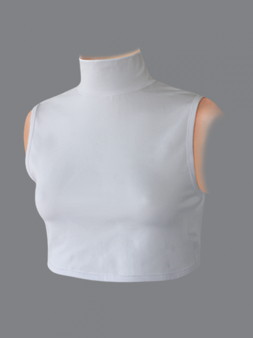 Short Carapace High Collar Vest -  Cotton Spandex Jersey - Image 2