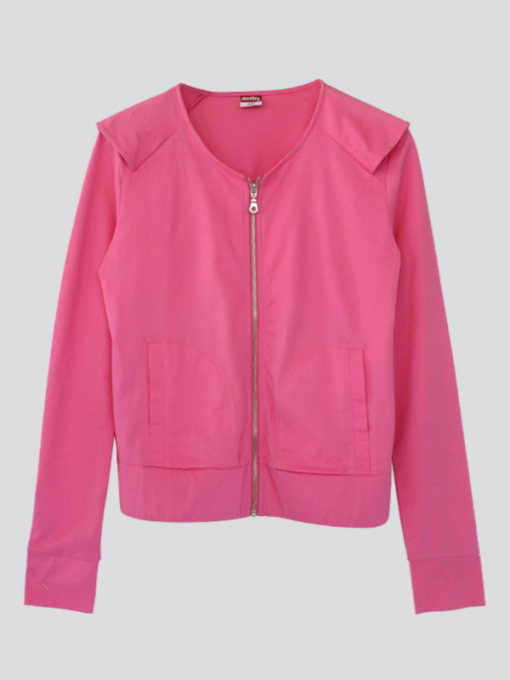 Long Sleeves Cardigan with Zipper - Cotton Jersey - Image 3