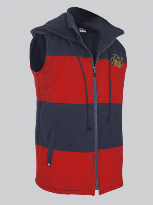 Dual Color Hooded Vest with Zipper
