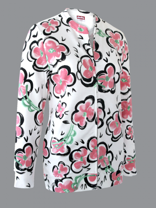 Printed Zippered Cardigan/Training – Light Terry Cotton - Image 6