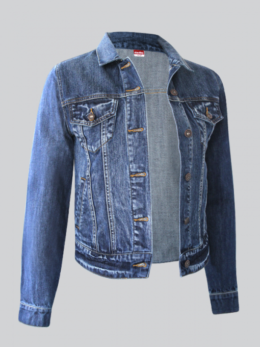Denim Jacket with Front Pockets - Image 2