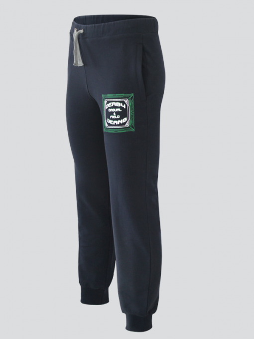 Training/Sweatpants With Logo– Elastic Waistband and Leg Bottom – Drawstring and Side Pockets – Cotton Spandex