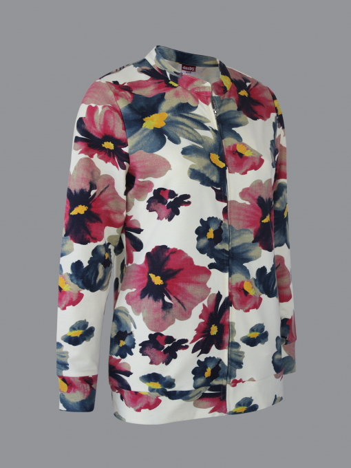 Printed Zippered Cardigan/Training – Light Terry Cotton - Image 8