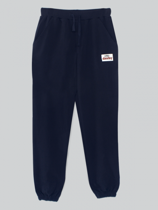 Training/Sweatpants with Small Patch Logo- Elastic Waistband and Leg Bottom - Drawstring and Side Pockets - Cotton - Image 3