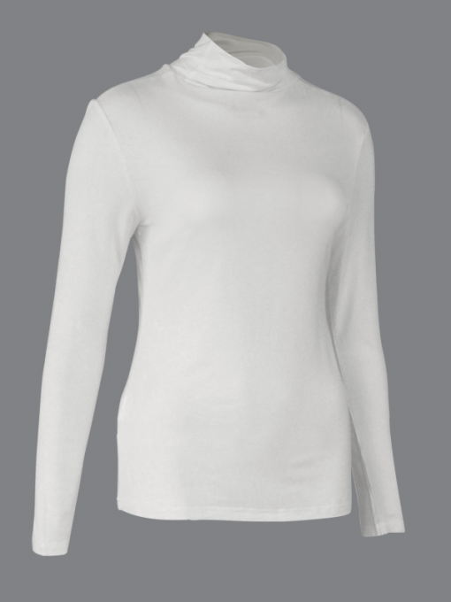 Long Sleeve Turtleneck Top - Viscose Stretch - Image 2