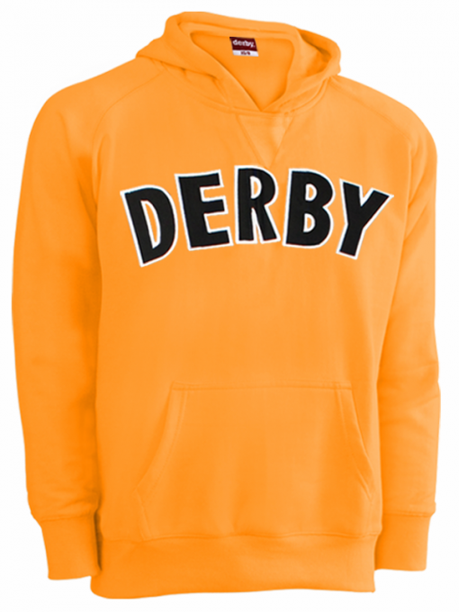Hooded Sweatshirt With Derby Patch Print And Drawstring Plus Front Pockets - Cotton Polyester